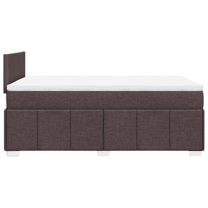 Κρεβάτι Boxspring με Στρώμα Σκούρο Καφέ 120x200 εκ. Υφασμάτινο - Pakobazaar