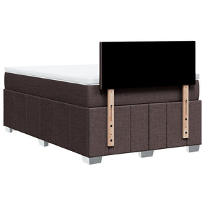 Κρεβάτι Boxspring με Στρώμα Σκούρο Καφέ 120x200 εκ. Υφασμάτινο - Pakobazaar