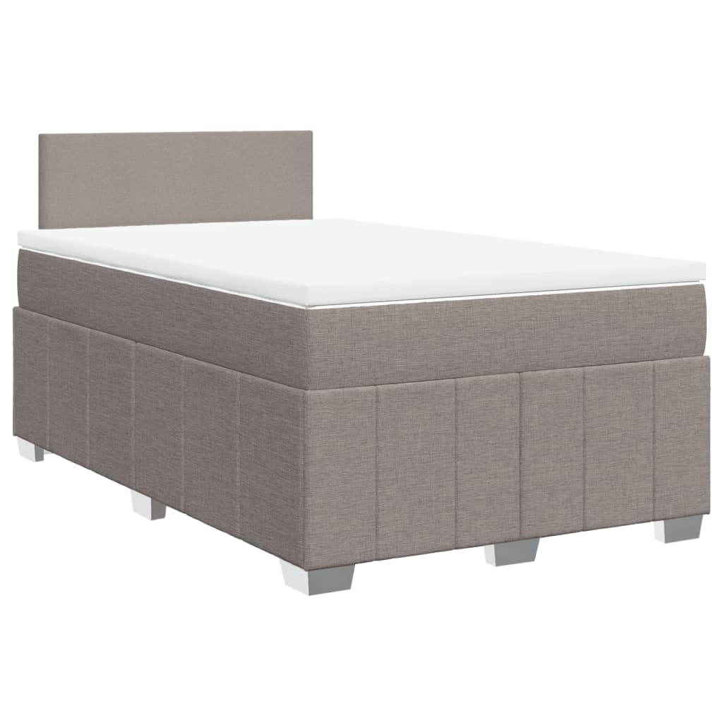 Κρεβάτι Boxspring με Στρώμα Taupe 120x200 εκ. Υφασμάτινο - Pakobazaar