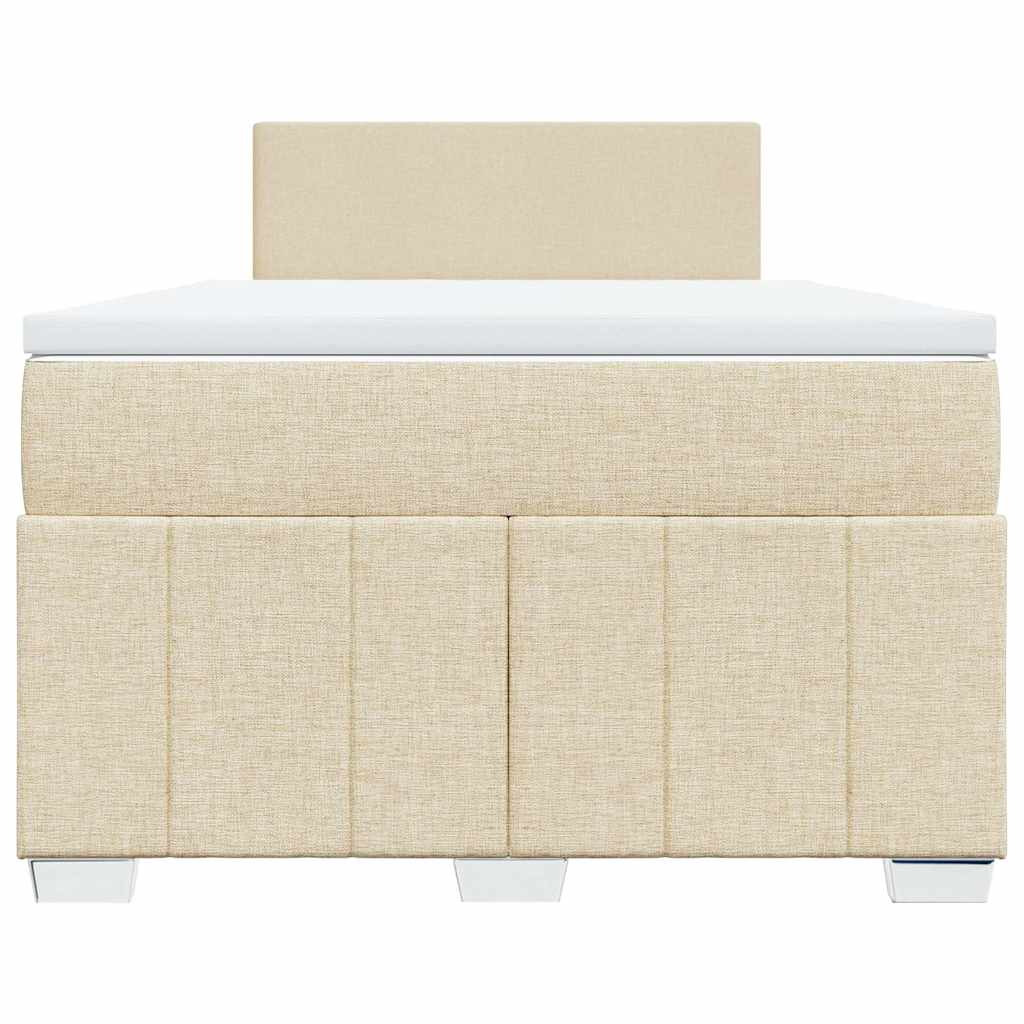 Κρεβάτι Boxspring με Στρώμα Κρεμ 120x200 εκ. Υφασμάτινο - Pakobazaar
