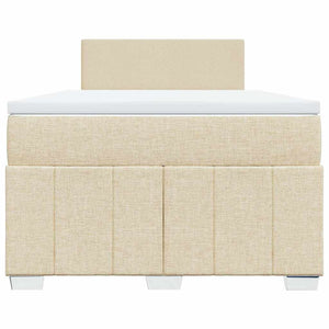 Κρεβάτι Boxspring με Στρώμα Κρεμ 120x200 εκ. Υφασμάτινο - Pakobazaar