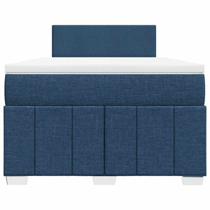Κρεβάτι Boxspring με Στρώμα Μπλε 120x200 εκ. Υφασμάτινο - Pakobazaar