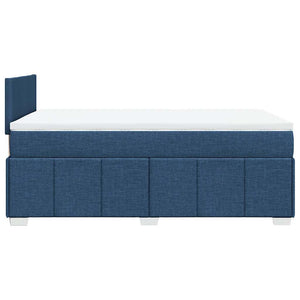 Κρεβάτι Boxspring με Στρώμα Μπλε 120x200 εκ. Υφασμάτινο - Pakobazaar