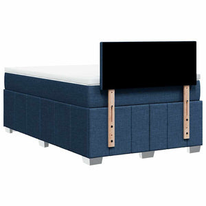 Κρεβάτι Boxspring με Στρώμα Μπλε 120x200 εκ. Υφασμάτινο - Pakobazaar