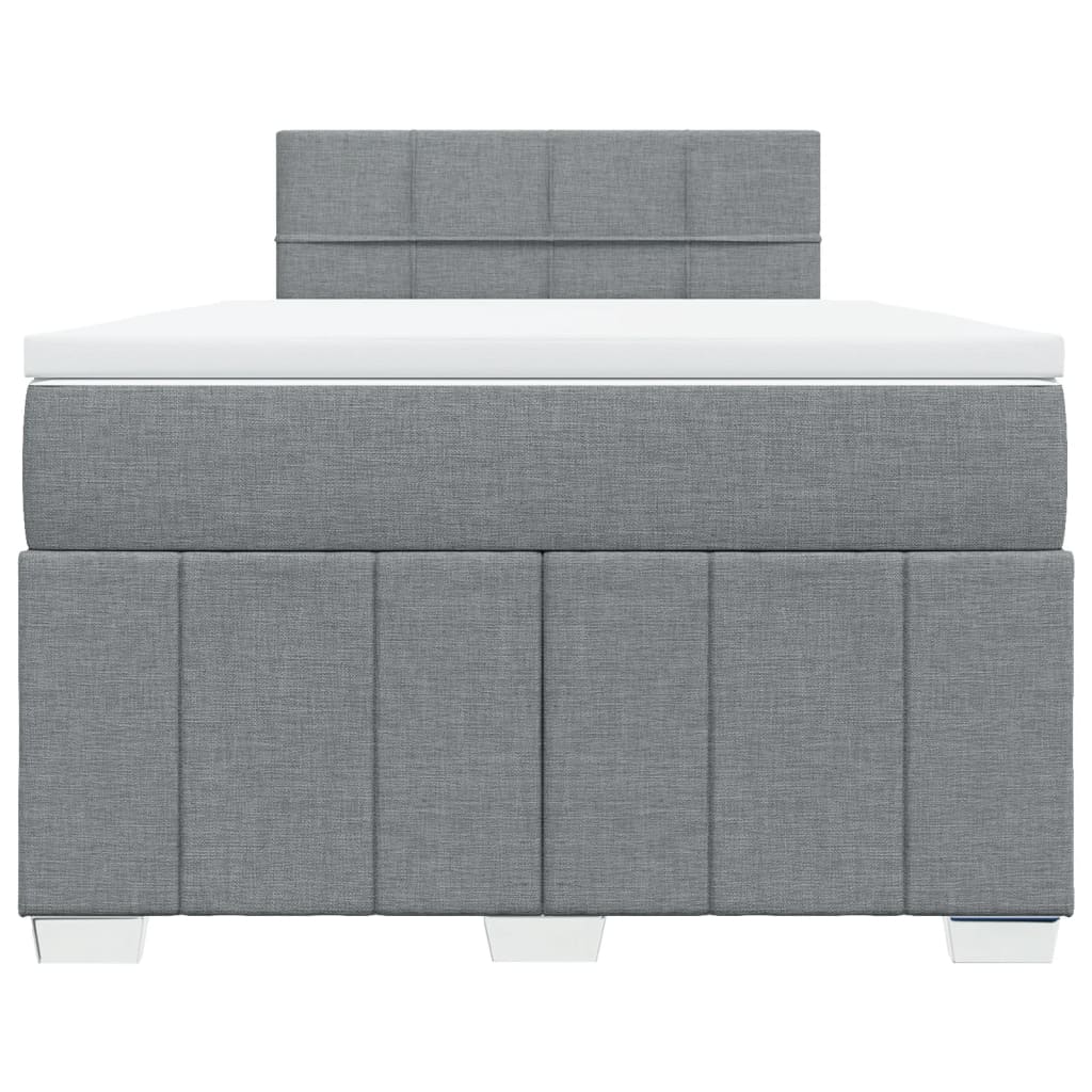 Κρεβάτι Boxspring με Στρώμα Ανοιχτό Γκρι 120x200 εκ. Υφασμάτινο - Pakobazaar