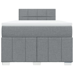 Κρεβάτι Boxspring με Στρώμα Ανοιχτό Γκρι 120x200 εκ. Υφασμάτινο - Pakobazaar