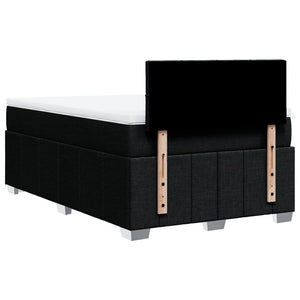 Κρεβάτι Boxspring με Στρώμα Μαύρο 120x200 εκ. Υφασμάτινο - Pakobazaar