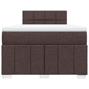 Κρεβάτι Boxspring με Στρώμα Σκούρο Καφέ 120x200 εκ. Υφασμάτινο - Pakobazaar