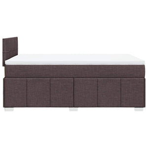 Κρεβάτι Boxspring με Στρώμα Σκούρο Καφέ 120x200 εκ. Υφασμάτινο - Pakobazaar