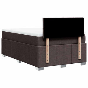Κρεβάτι Boxspring με Στρώμα Σκούρο Καφέ 120x200 εκ. Υφασμάτινο - Pakobazaar