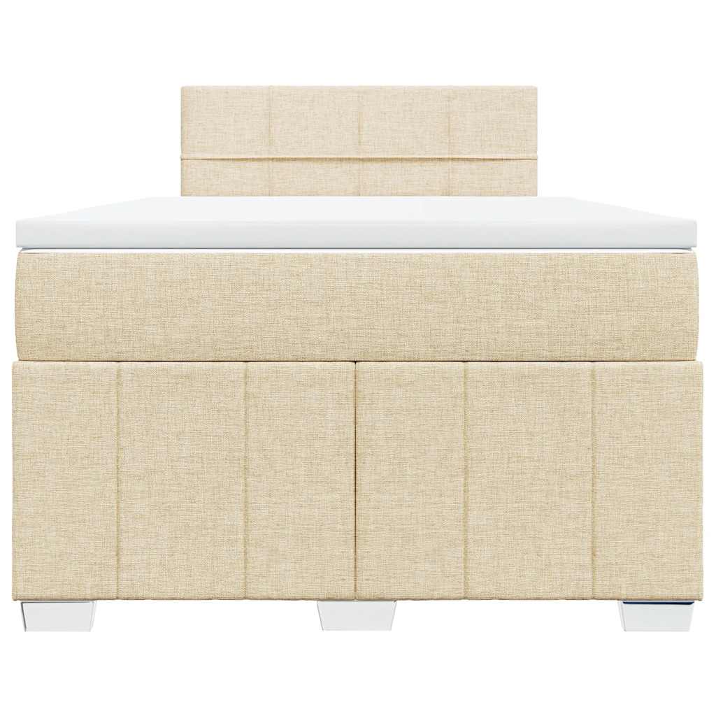 Κρεβάτι Boxspring με Στρώμα Κρεμ 120x200 εκ. Υφασμάτινο - Pakobazaar