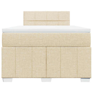 Κρεβάτι Boxspring με Στρώμα Κρεμ 120x200 εκ. Υφασμάτινο - Pakobazaar