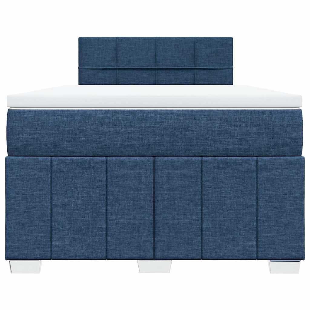 Κρεβάτι Boxspring με Στρώμα Μπλε 120x200 εκ. Υφασμάτινο - Pakobazaar