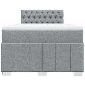 Κρεβάτι Boxspring με Στρώμα Ανοιχτό Γκρι 120x200 εκ. Υφασμάτινο - Pakobazaar