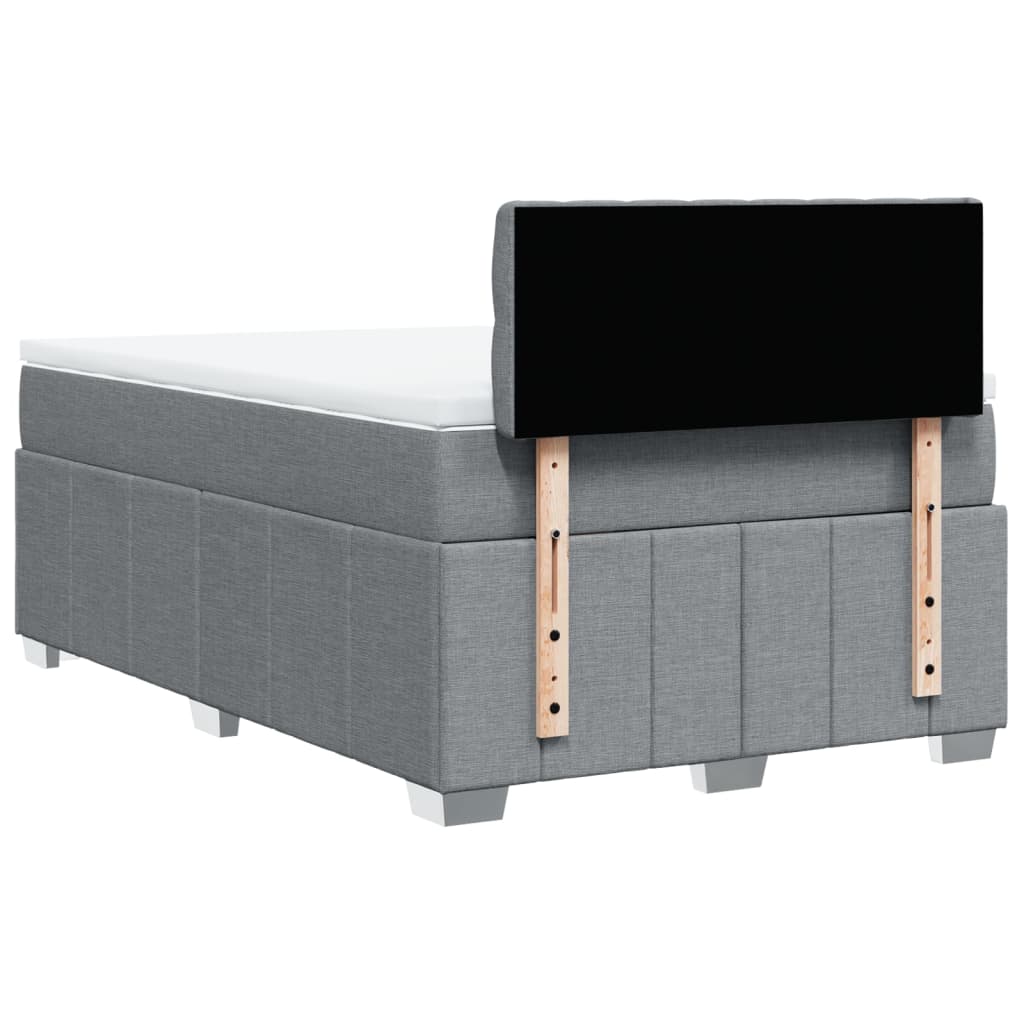 Κρεβάτι Boxspring με Στρώμα Ανοιχτό Γκρι 120x200 εκ. Υφασμάτινο - Pakobazaar