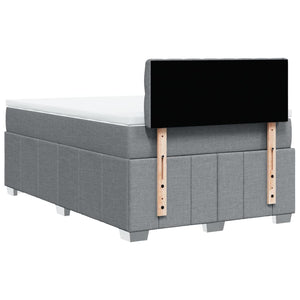 Κρεβάτι Boxspring με Στρώμα Ανοιχτό Γκρι 120x200 εκ. Υφασμάτινο - Pakobazaar