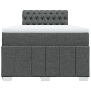 Κρεβάτι Boxspring με Στρώμα Σκούρο Γκρι 120x200 εκ. Υφασμάτινο - Pakobazaar