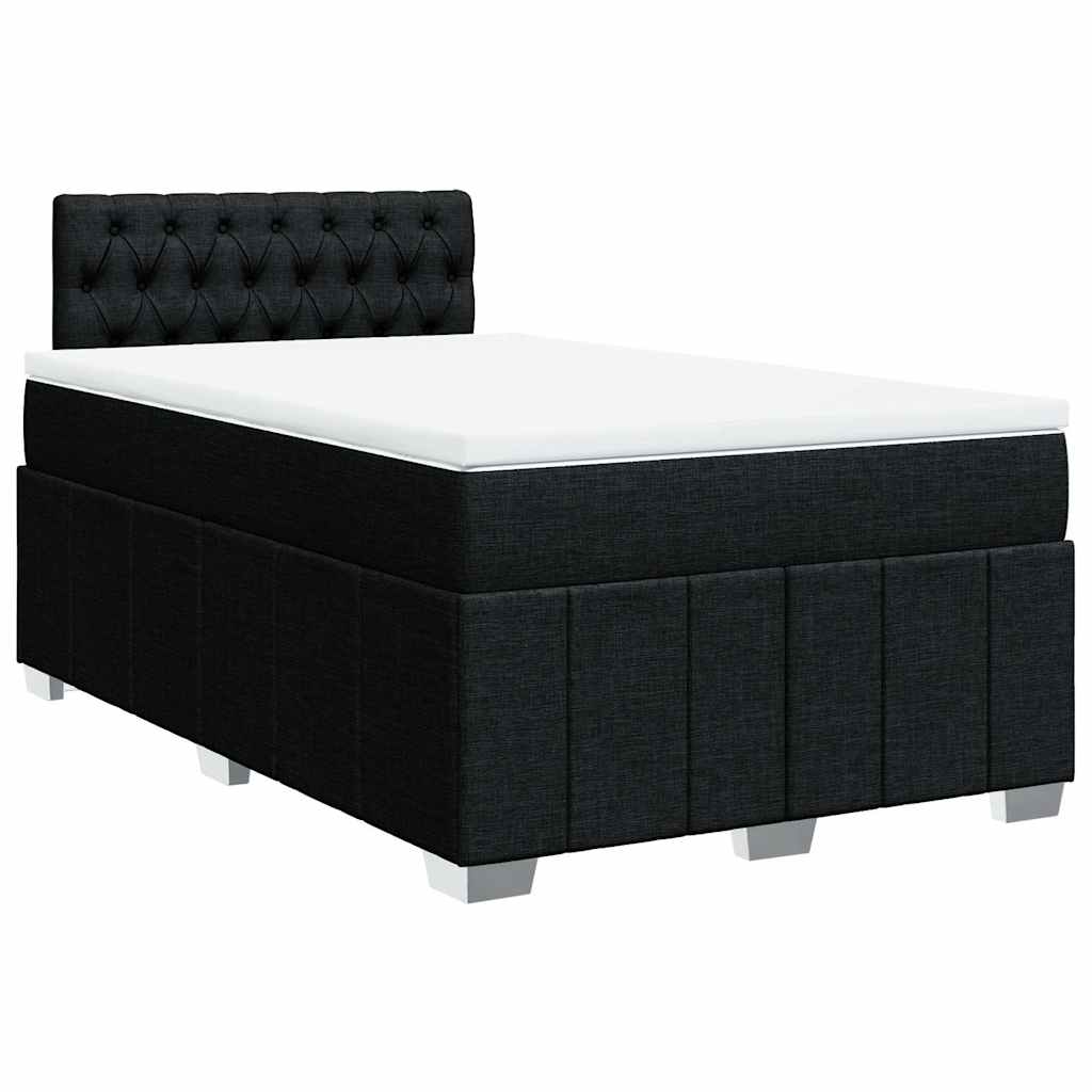 Κρεβάτι Boxspring με Στρώμα Μαύρο 120x200 εκ. Υφασμάτινο - Pakobazaar