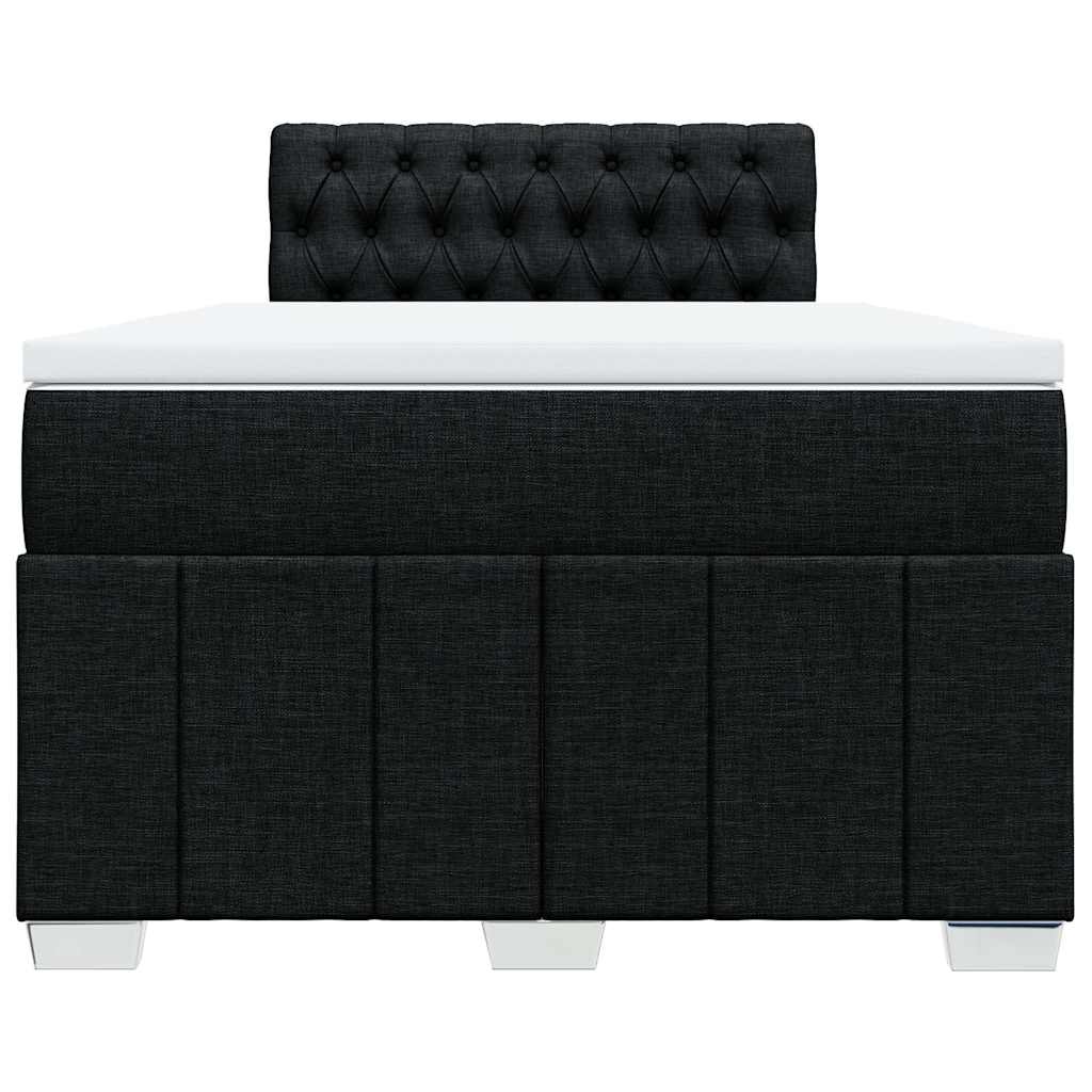 Κρεβάτι Boxspring με Στρώμα Μαύρο 120x200 εκ. Υφασμάτινο - Pakobazaar