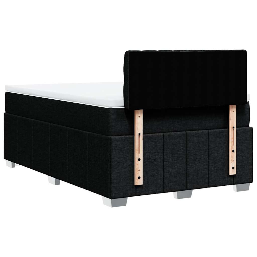 Κρεβάτι Boxspring με Στρώμα Μαύρο 120x200 εκ. Υφασμάτινο - Pakobazaar