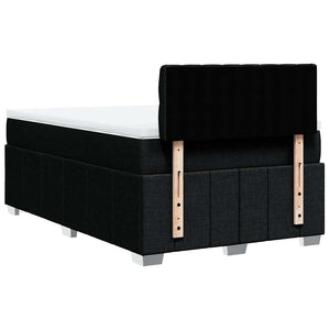 Κρεβάτι Boxspring με Στρώμα Μαύρο 120x200 εκ. Υφασμάτινο - Pakobazaar