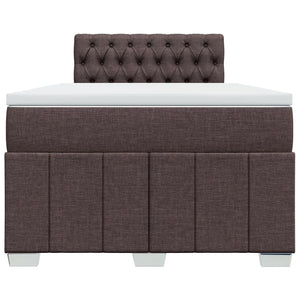 Κρεβάτι Boxspring με Στρώμα Σκούρο Καφέ 120x200 εκ. Υφασμάτινο - Pakobazaar