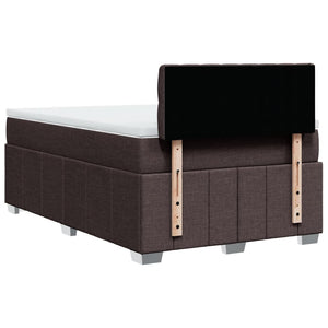 Κρεβάτι Boxspring με Στρώμα Σκούρο Καφέ 120x200 εκ. Υφασμάτινο - Pakobazaar