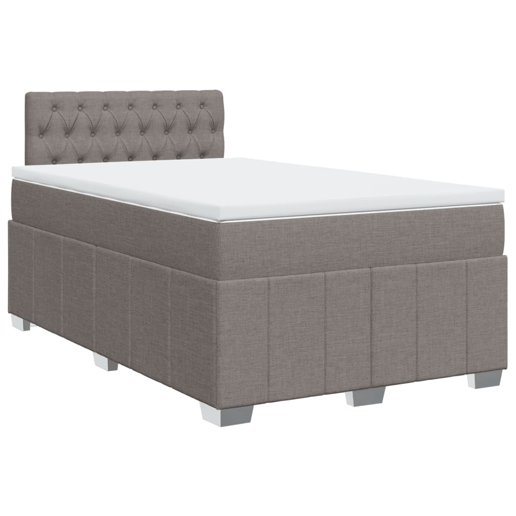 Κρεβάτι Boxspring με Στρώμα Taupe 120x200 εκ. Υφασμάτινο - Pakobazaar