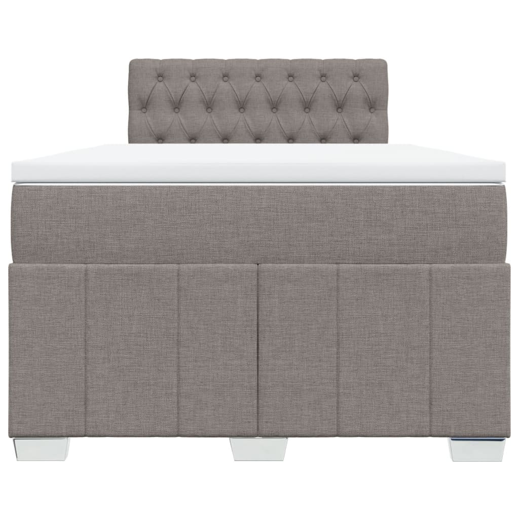 Κρεβάτι Boxspring με Στρώμα Taupe 120x200 εκ. Υφασμάτινο - Pakobazaar