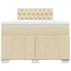 Κρεβάτι Boxspring με Στρώμα Κρεμ 120x200 εκ. Υφασμάτινο - Pakobazaar