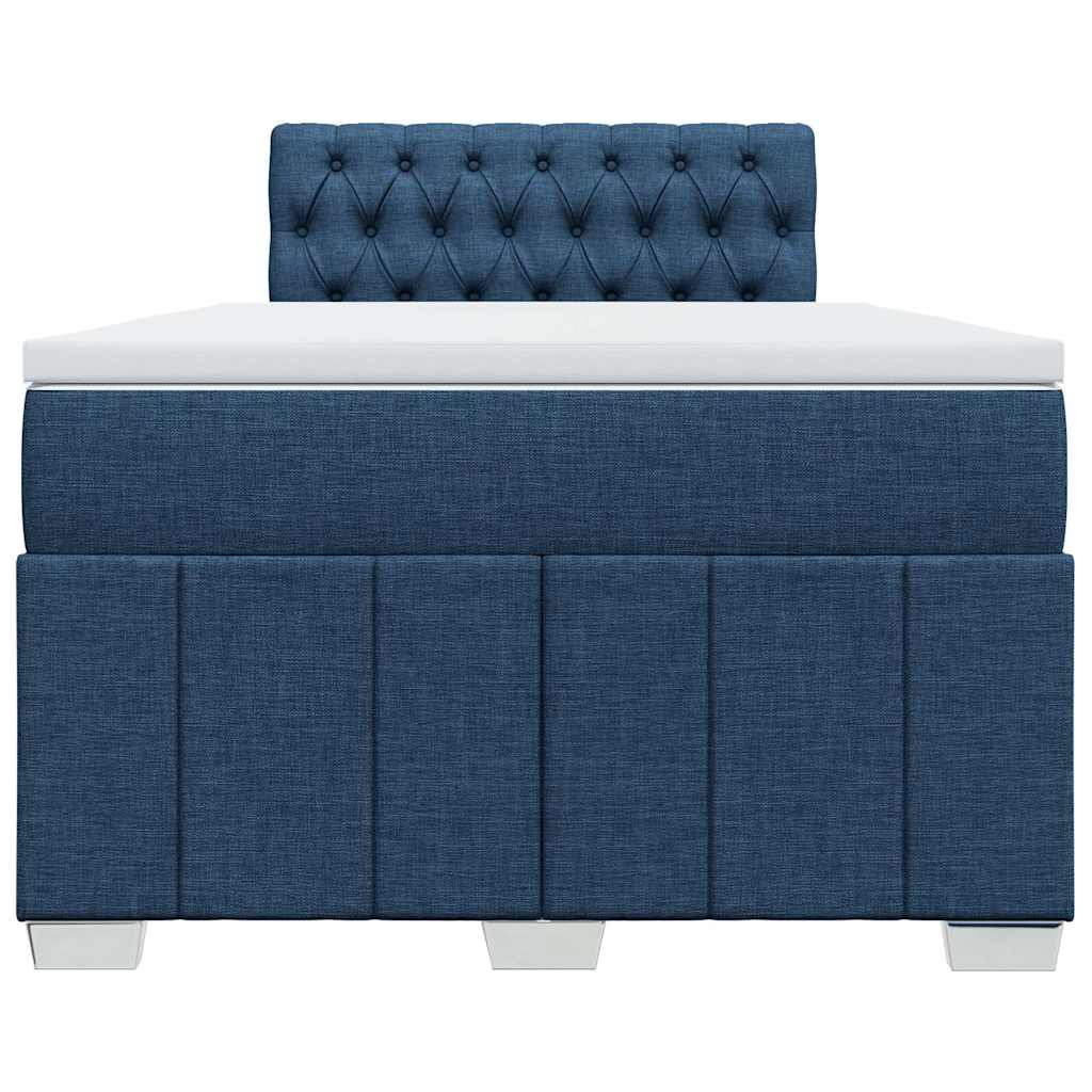 Κρεβάτι Boxspring με Στρώμα Μπλε 120x200 εκ. Υφασμάτινο - Pakobazaar