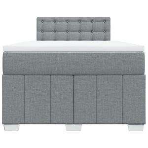 Κρεβάτι Boxspring με Στρώμα Ανοιχτό Γκρι 120x200 εκ. Υφασμάτινο - Pakobazaar