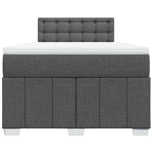 Κρεβάτι Boxspring με Στρώμα Σκούρο Γκρι 120x200 εκ. Υφασμάτινο - Pakobazaar