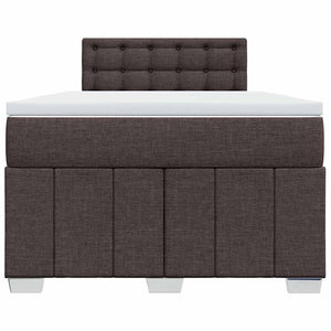 Κρεβάτι Boxspring με Στρώμα Σκούρο Καφέ 120x200 εκ. Υφασμάτινο - Pakobazaar