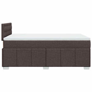 Κρεβάτι Boxspring με Στρώμα Σκούρο Καφέ 120x200 εκ. Υφασμάτινο - Pakobazaar