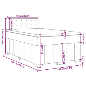 Κρεβάτι Boxspring με Στρώμα Taupe 120x200 εκ. Υφασμάτινο - Pakobazaar