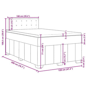 Κρεβάτι Boxspring με Στρώμα Κρεμ 120x200 εκ. Υφασμάτινο - Pakobazaar