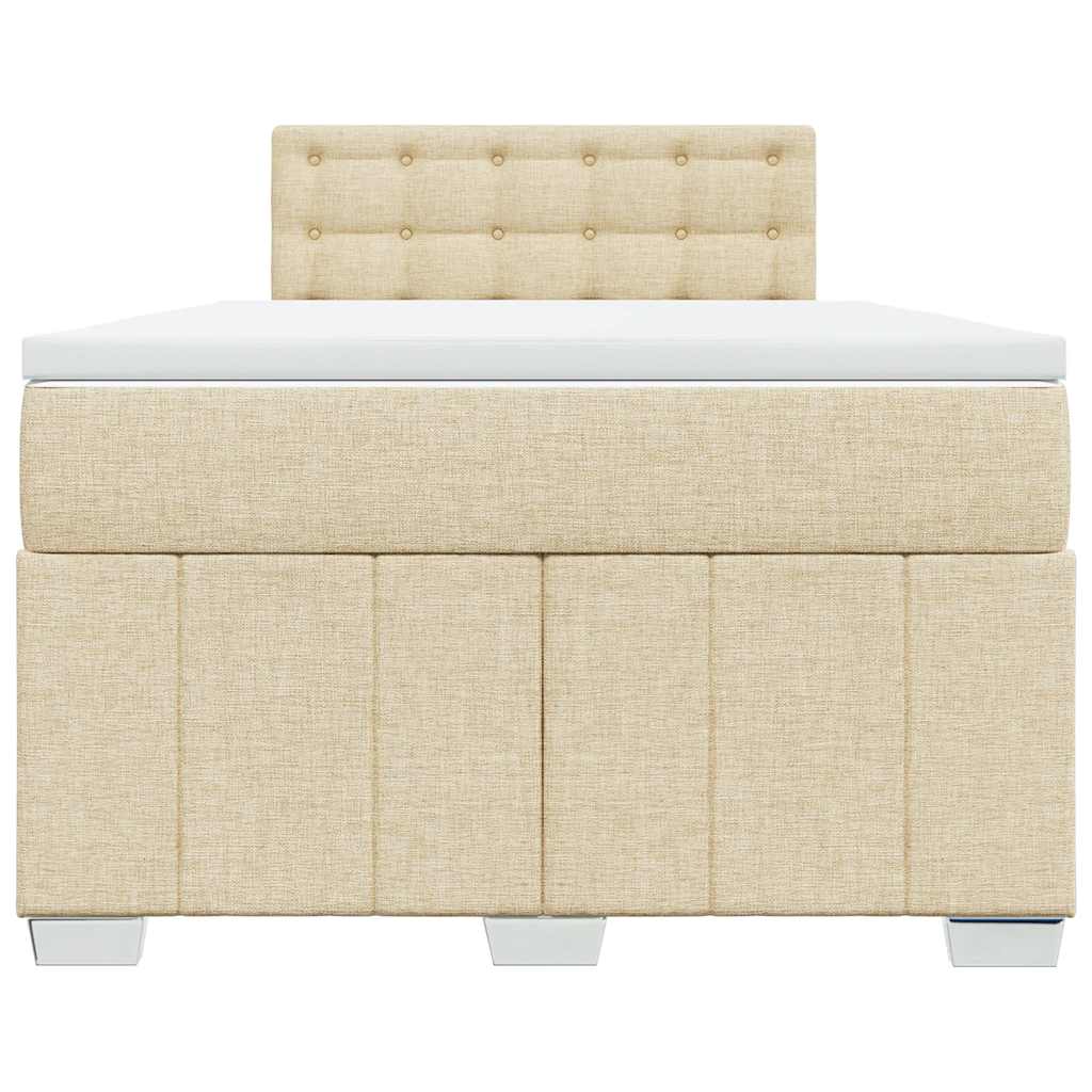 Κρεβάτι Boxspring με Στρώμα Κρεμ 120x200 εκ. Υφασμάτινο - Pakobazaar