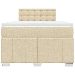 Κρεβάτι Boxspring με Στρώμα Κρεμ 120x200 εκ. Υφασμάτινο - Pakobazaar