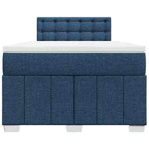 Κρεβάτι Boxspring με Στρώμα Μπλε 120x200 εκ. Υφασμάτινο - Pakobazaar