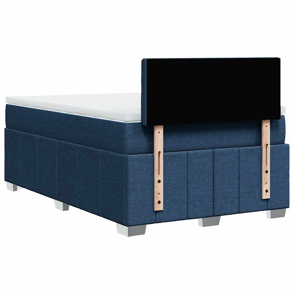 Κρεβάτι Boxspring με Στρώμα Μπλε 120x200 εκ. Υφασμάτινο - Pakobazaar