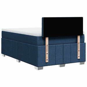 Κρεβάτι Boxspring με Στρώμα Μπλε 120x200 εκ. Υφασμάτινο - Pakobazaar
