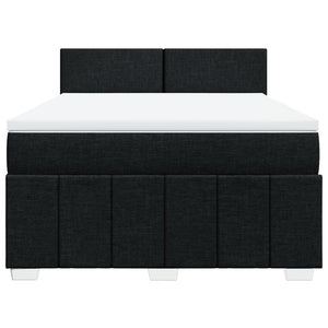 Κρεβάτι Boxspring με Στρώμα Μαύρο 140x190 εκ. Υφασμάτινο - Pakobazaar