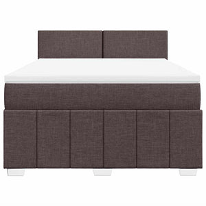Κρεβάτι Boxspring με Στρώμα Σκούρο Καφέ 140x190 εκ. Υφασμάτινο