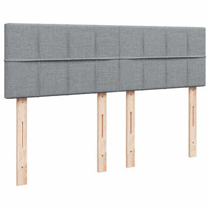 Κρεβάτι Boxspring με Στρώμα Ανοιχτό Γκρι 140x190 εκ. Υφασμάτινο - Pakobazaar