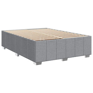 Κρεβάτι Boxspring με Στρώμα Ανοιχτό Γκρι 140x190 εκ. Υφασμάτινο - Pakobazaar