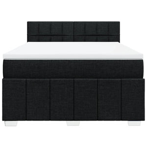 Κρεβάτι Boxspring με Στρώμα Μαύρο 140x190 εκ. Υφασμάτινο - Pakobazaar
