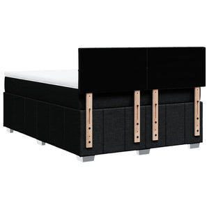 Κρεβάτι Boxspring με Στρώμα Μαύρο 140x190 εκ. Υφασμάτινο - Pakobazaar