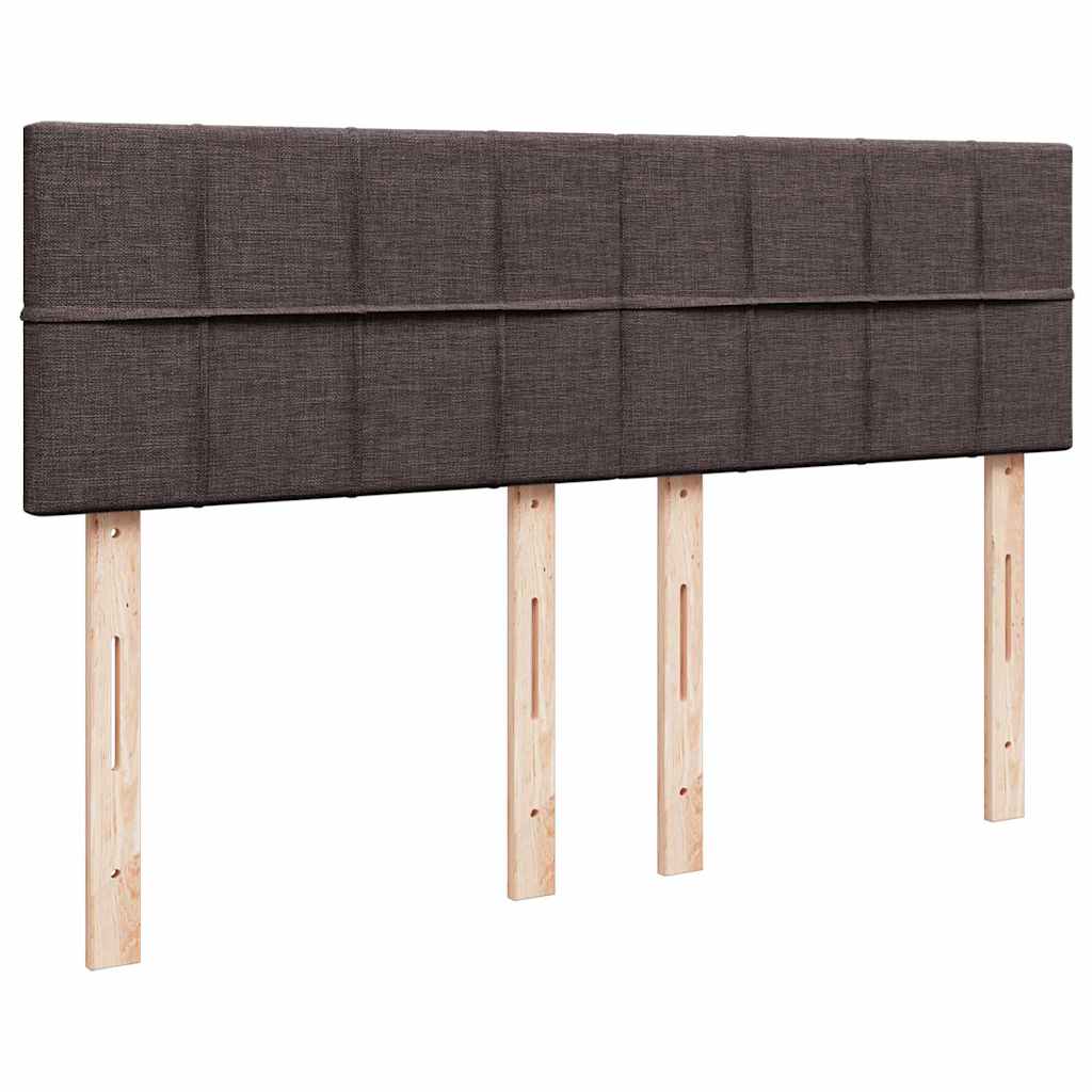 Κρεβάτι Boxspring με Στρώμα Σκούρο Καφέ 140x190 εκ. Υφασμάτινο