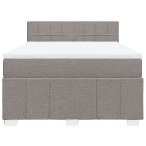 Κρεβάτι Boxspring με Στρώμα Taupe 140x190 εκ. Υφασμάτινο - Pakobazaar